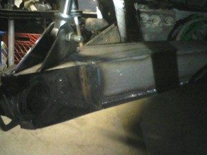 Inside of the trailing arm.