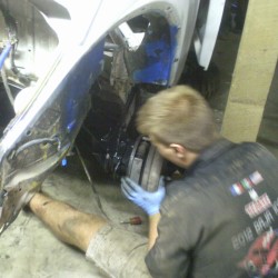 Ryan re-installing the drums.