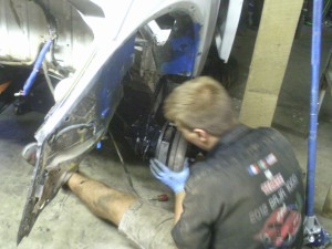 Ryan re-installing the drums.