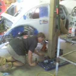 Ryan working on the suspension.