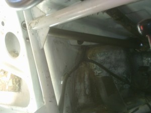 The downbar on the inside of the car. It didn't have one before.