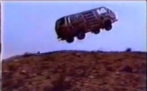 VW Vanagon Syncro in an awesome jump.