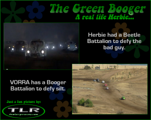 The posse follows Herbie and Class 11 the Green Booger.