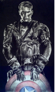 Captain America, by Jade Axline. (Charcoal and pencils)